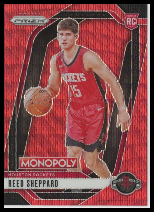 2024-25 Panini Prizm Monopoly Red Reed Sheppard Rookie #72 Houston Rockets Card - Basketball Card Single