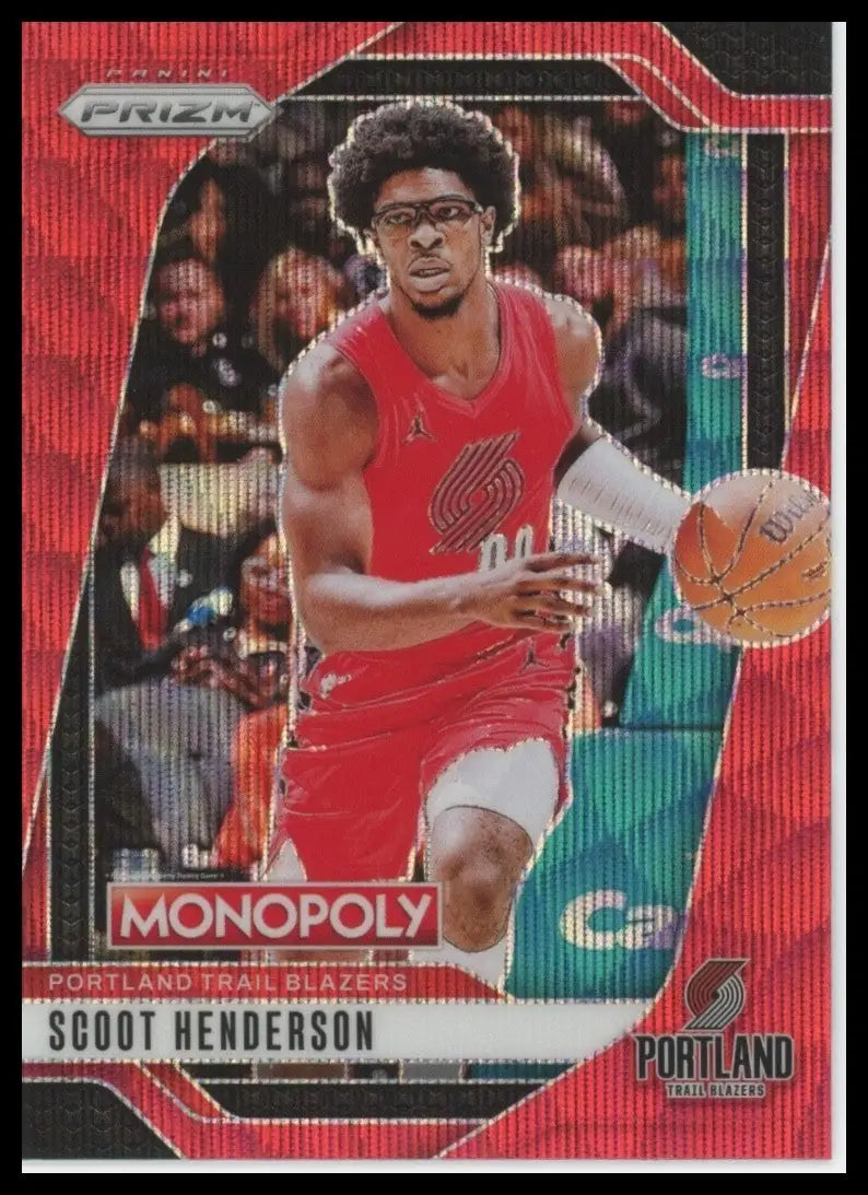 2024-25 Panini Prizm Monopoly Red Scoot Henderson #5 Portland Trail Blazers Card - Basketball Card Single