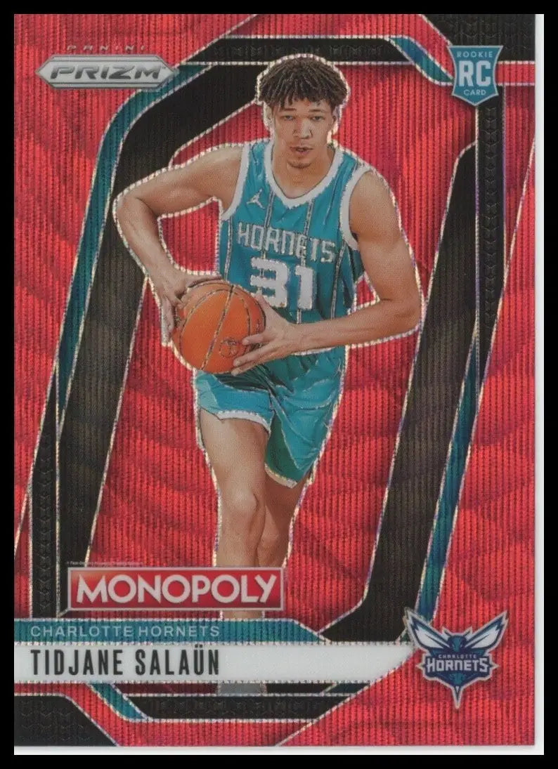 2024-25 Panini Prizm Monopoly Red Tidjane Salaun #33 Rookie Charlotte Hornets - Basketball Card Single