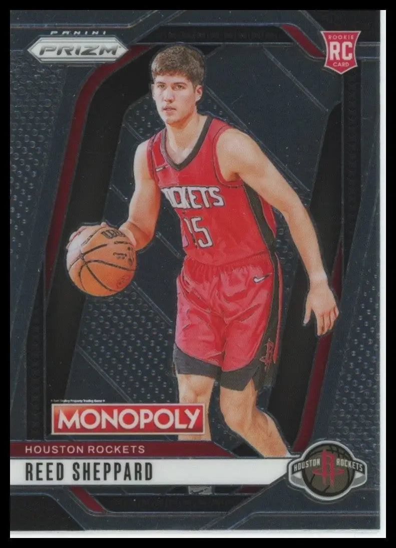 2024-25 Panini Prizm Monopoly Reed Sheppard Rookie #72 Houston Rockets Card NBA - Basketball Card Single