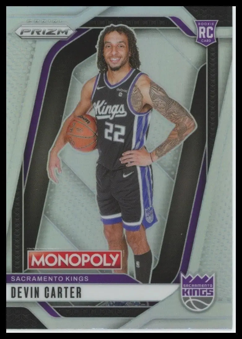 2024-25 Panini Prizm Monopoly Silver Devin Carter Rookie #39 Sacramento Kings - Basketball Card Single
