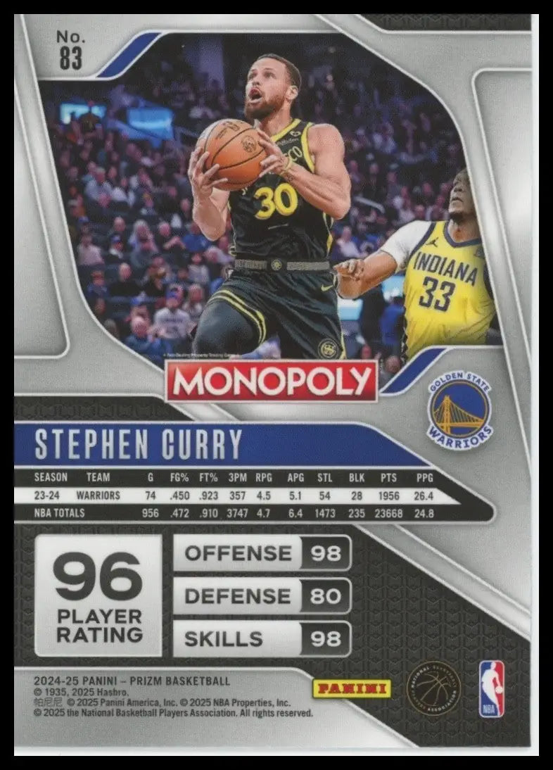 2024-25 Panini Prizm Monopoly Stephen Curry #83 Golden State Warriors Basketball