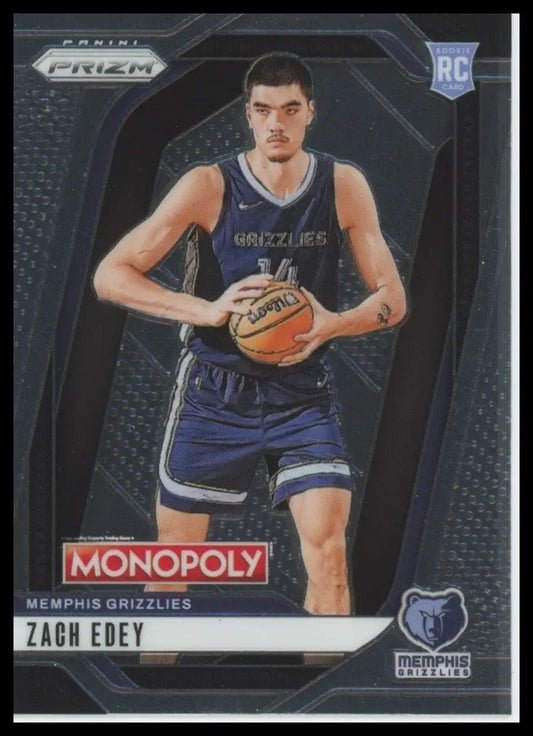 2024-25 Panini Prizm Monopoly Zach Edey Rookie #24 Memphis Grizzlies Basketball - Basketball Card Single