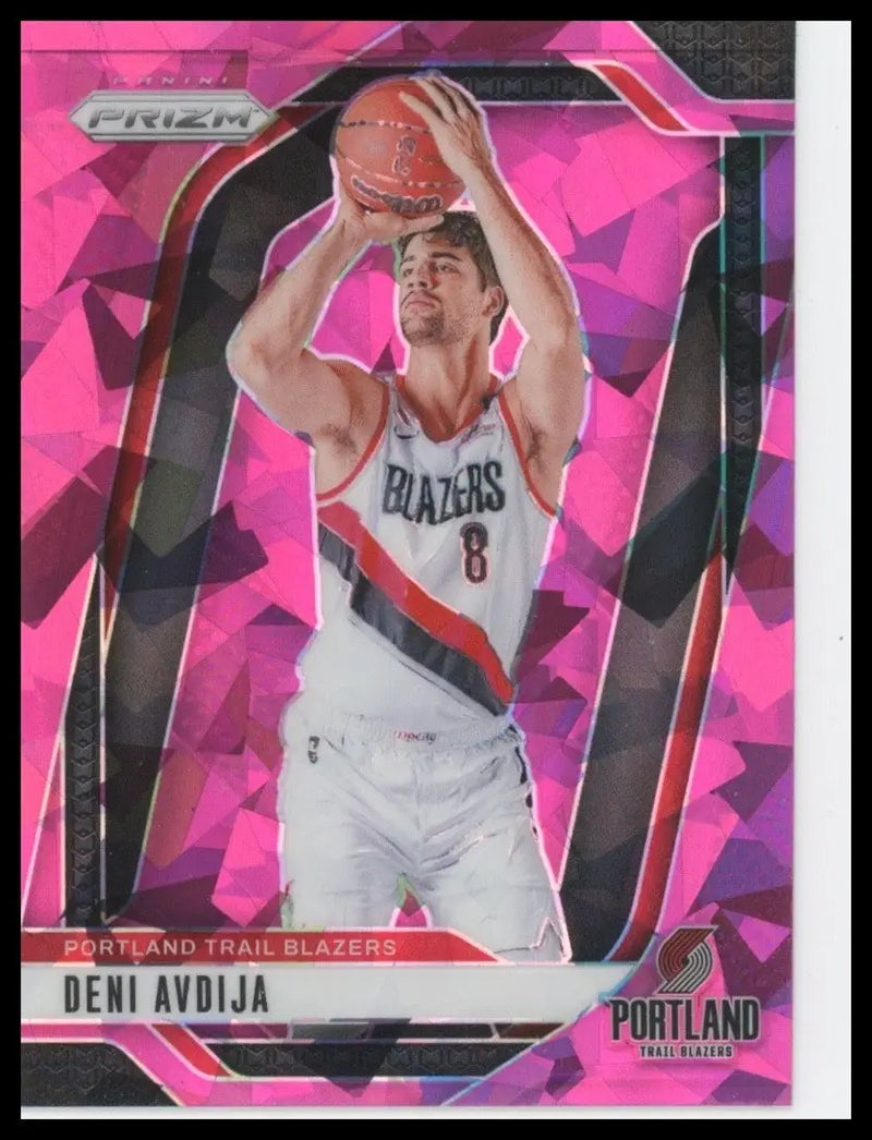 2024-25 Panini Prizm Pink Cracked Ice Deni Avdija #13 Portland Trail Blazers NBA - Basketball Card Single