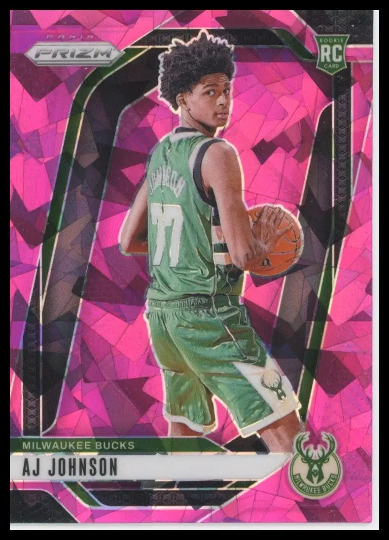 2024-25 Panini Prizm Pink Ice AJ Johnson Rookie #251 Milwaukee Bucks Basketball - Basketball Card Single