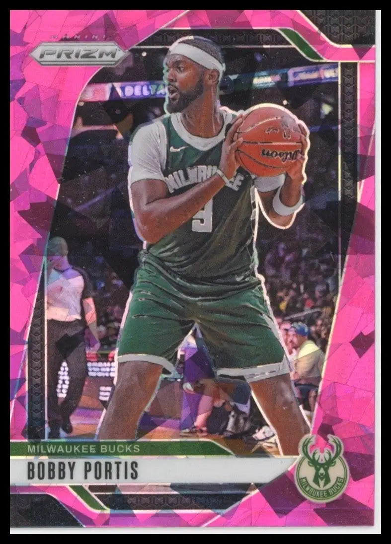 2024-25 Panini Prizm Pink Ice Bobby Portis #206 Milwaukee Bucks Basketball Card