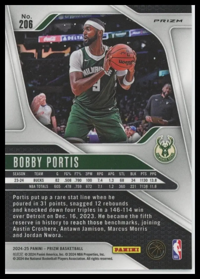 2024-25 Panini Prizm Pink Ice Bobby Portis #206 Milwaukee Bucks Basketball Card