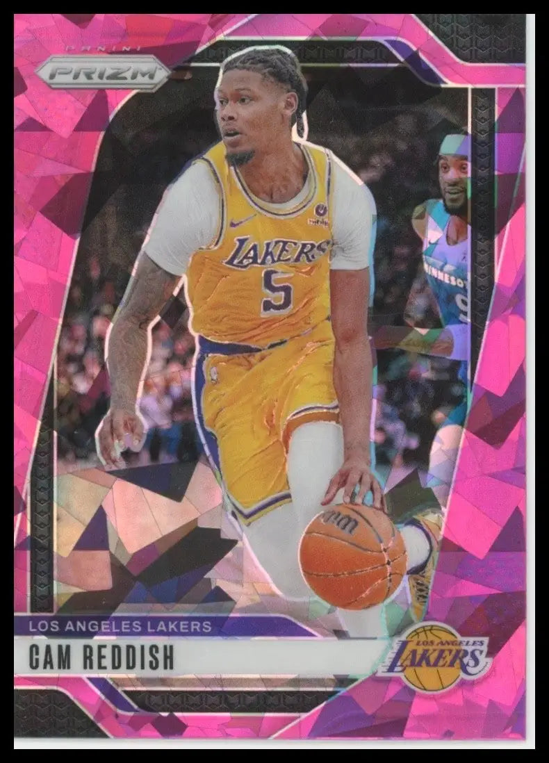 2024-25 Panini Prizm Pink Ice Cam Reddish #60 Los Angeles Lakers Basketball Card - Basketball Card Single