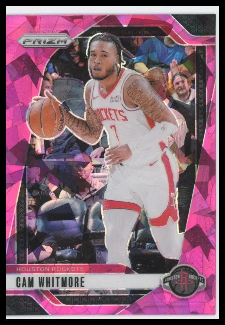 2024-25 Panini Prizm Pink Ice Cam Whitmore #110 Houston Rockets Basketball Card