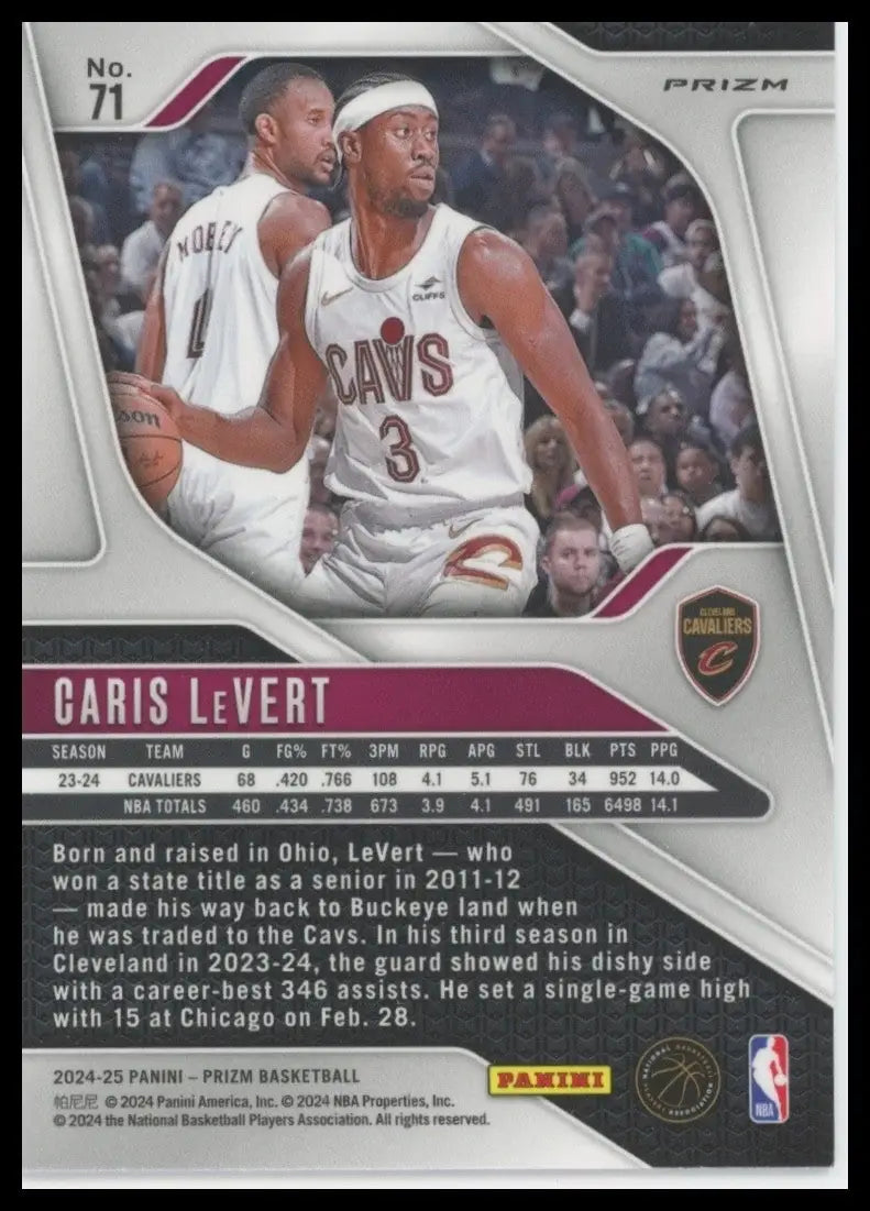 2024-25 Panini Prizm Pink Ice Caris LeVert #71 Cleveland Cavaliers Basketball - Basketball Card Single