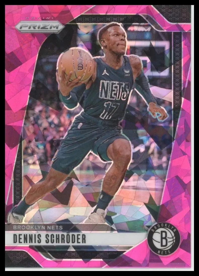 2024-25 Panini Prizm Pink Ice Dennis Schroder #218 Brooklyn Nets Basketball Card