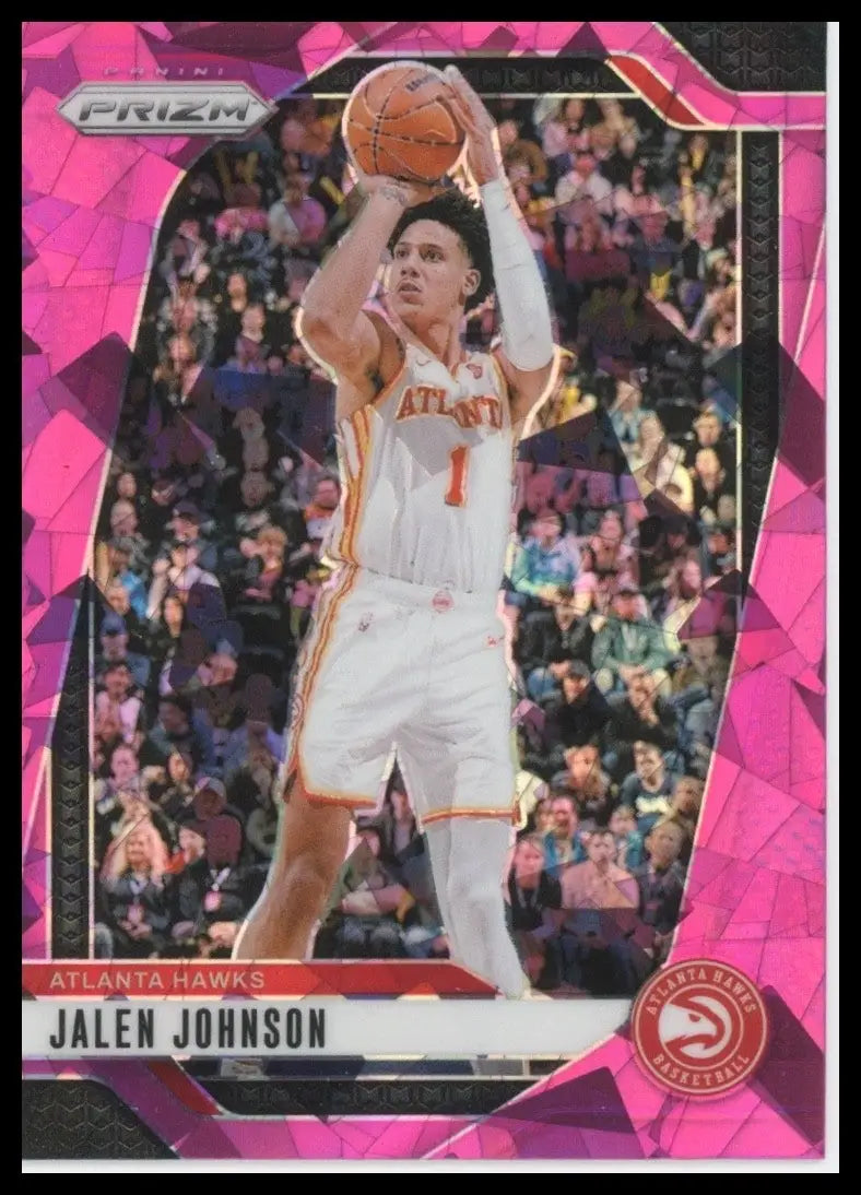 2024-25 Panini Prizm Pink Ice Jalen Johnson #120 Atlanta Hawks Basketball Card