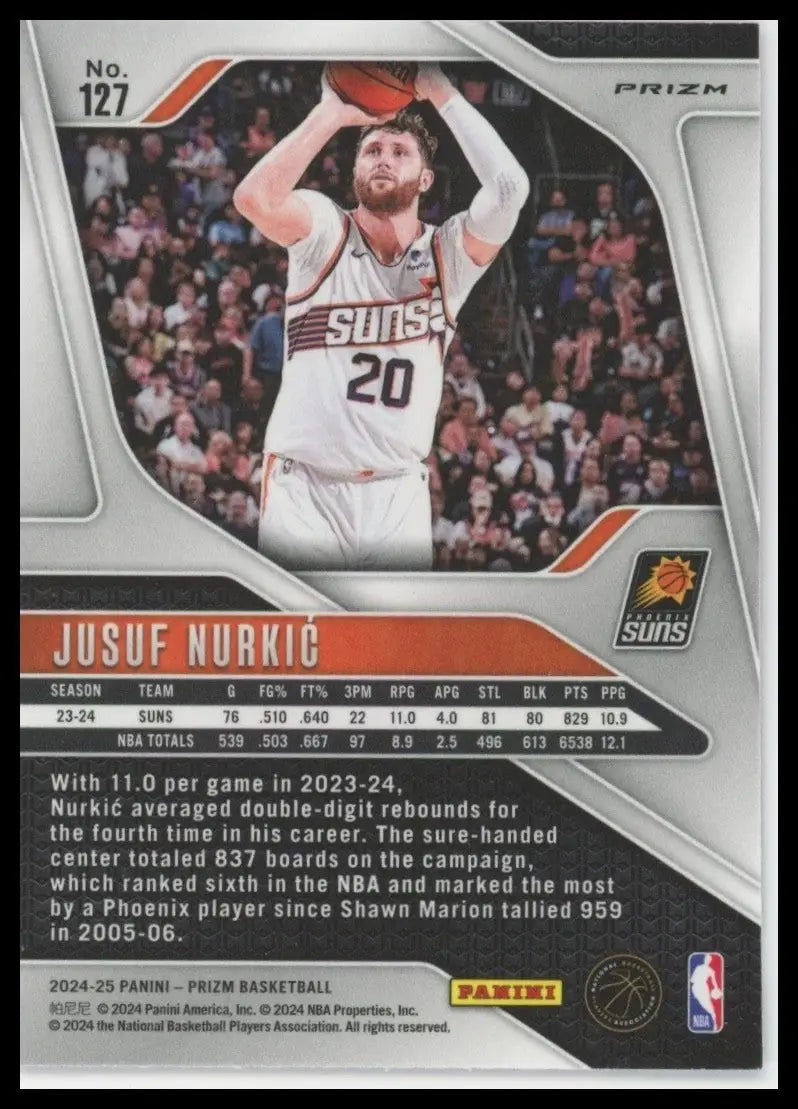 2024-25 Panini Prizm Pink Ice Jusuf Nurkic #127 Phoenix Suns Basketball Card NBA - Basketball Card Single