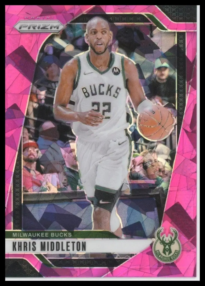 2024-25 Panini Prizm Pink Ice Khris Middleton #153 Milwaukee Bucks Basketball