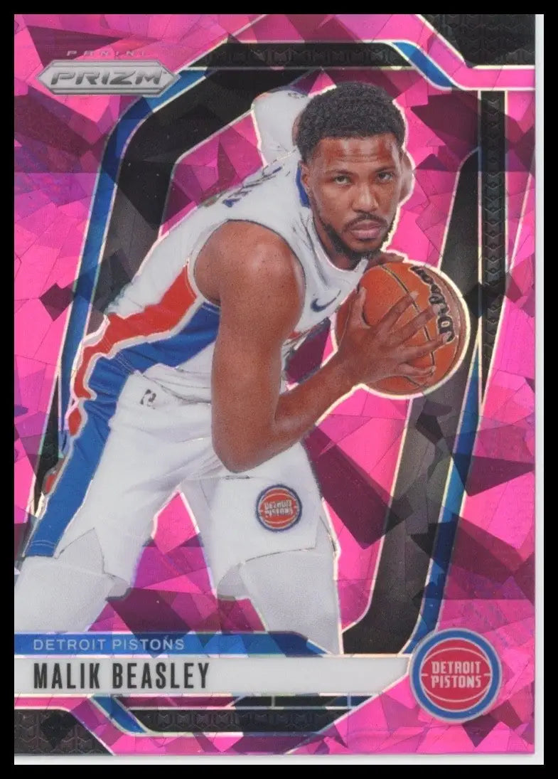 2024-25 Panini Prizm Pink Ice Malik Beasley #211 Detroit Pistons Basketball Card - Basketball Card Single