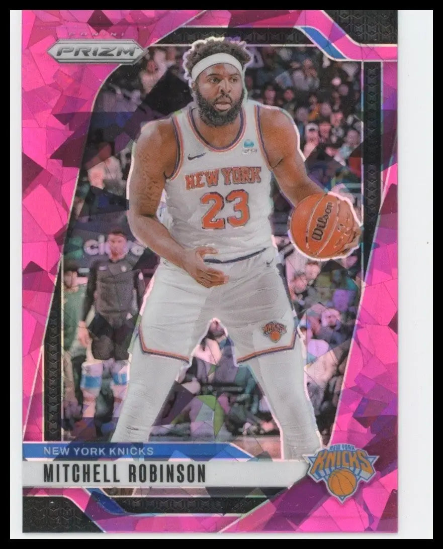 2024-25 Panini Prizm Pink Ice Mitchell Robinson #156 New York Knicks Basketball