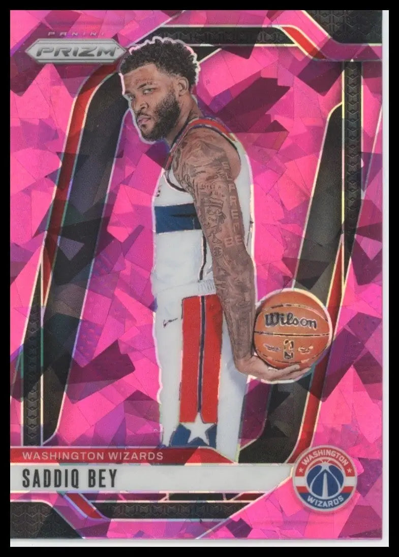 2024-25 Panini Prizm Pink Ice Saddiq Bey #44 Washington Wizards Basketball Card - Basketball Card Single