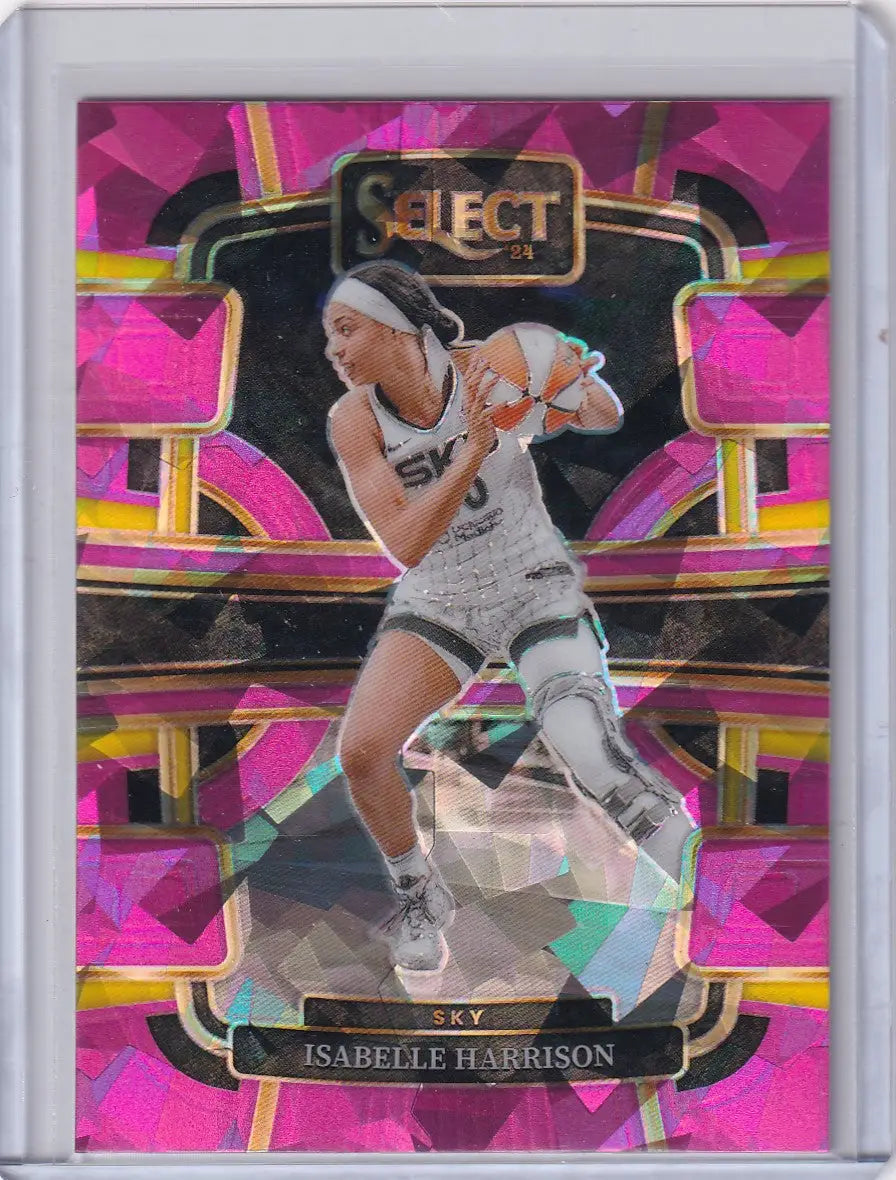 Pink and black holographic Panini Prizm Purple Isabelle Harrison trading card