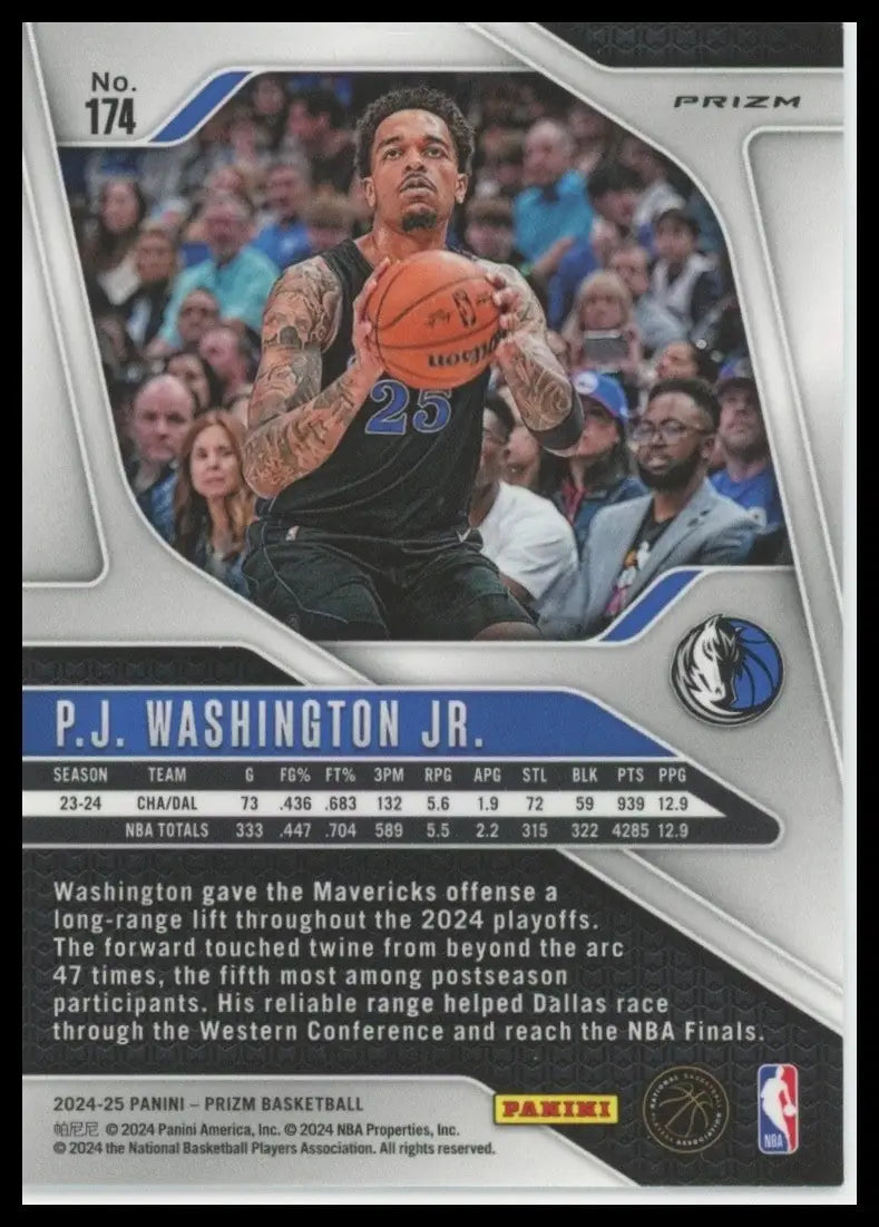 2024-25 Panini Prizm Silver PJ Washington Jr #174 Dallas Mavericks Basketball
