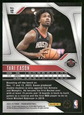2024-25 Panini Prizm Tari Eason #12 Basketball - Basketball Card Single