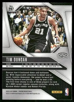 2024-25 Panini Prizm Tim Duncan #297 Basketball - Basketball Card Single