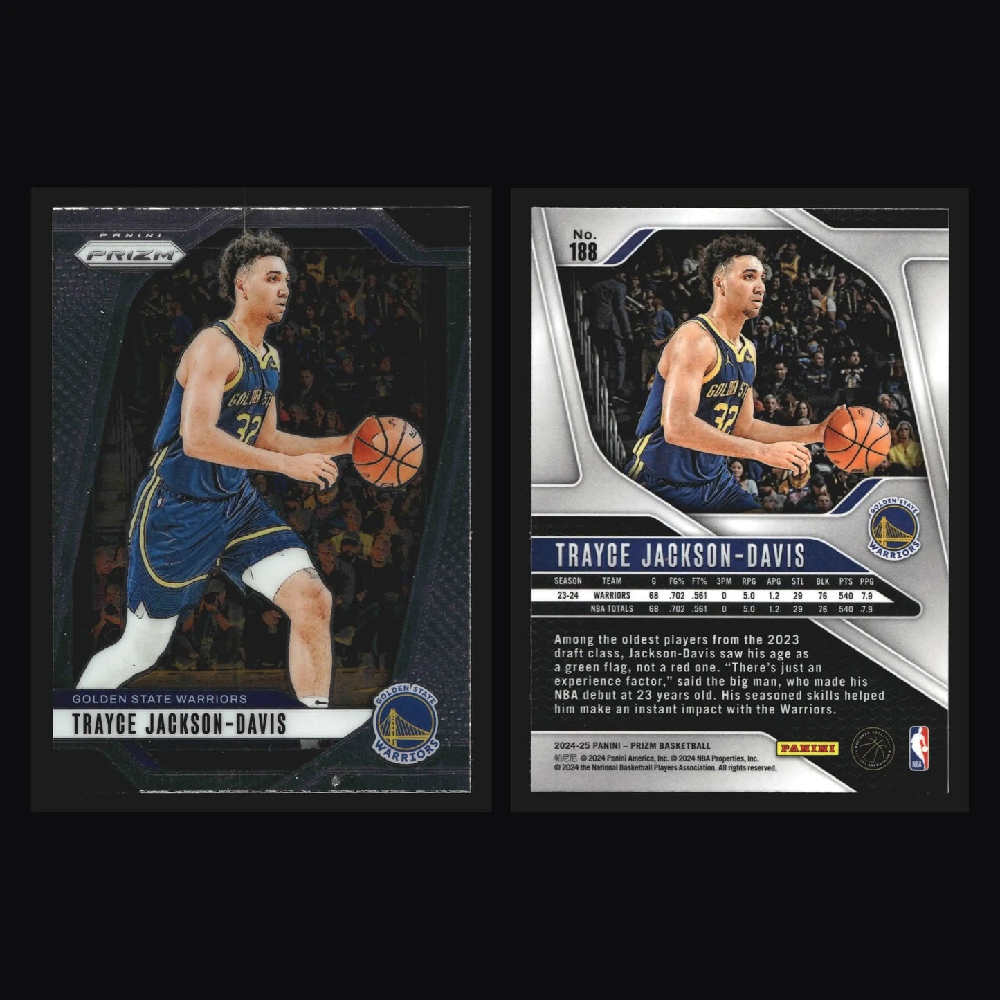 2024-25 Panini Prizm Trayce Jackson-Davis #188 Golden State Warriors - Basketball Card Single