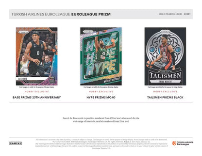 2024-25 Panini Prizm Turkish Airlines EuroLeague Basketball Hobby Box
