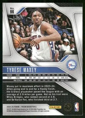 2024-25 Panini Prizm Tyrese Maxey #96 Basketball - Basketball Card Single