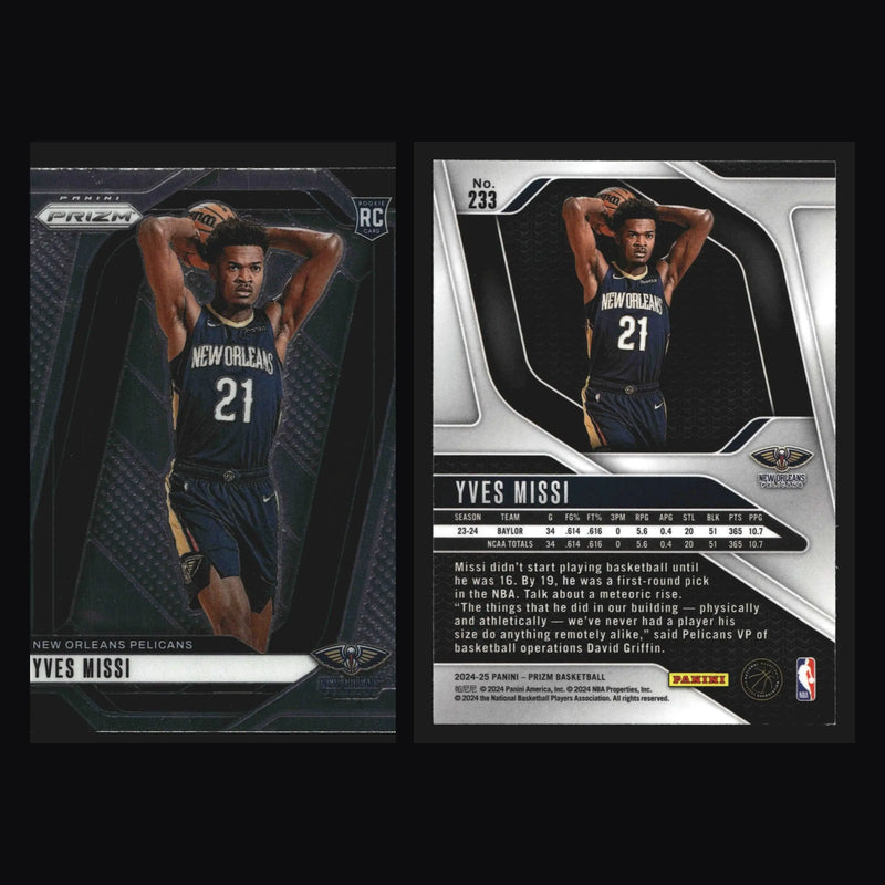 2024-25 Panini Prizm Yves Missi #233 RC New Orleans Pelicans Rookie