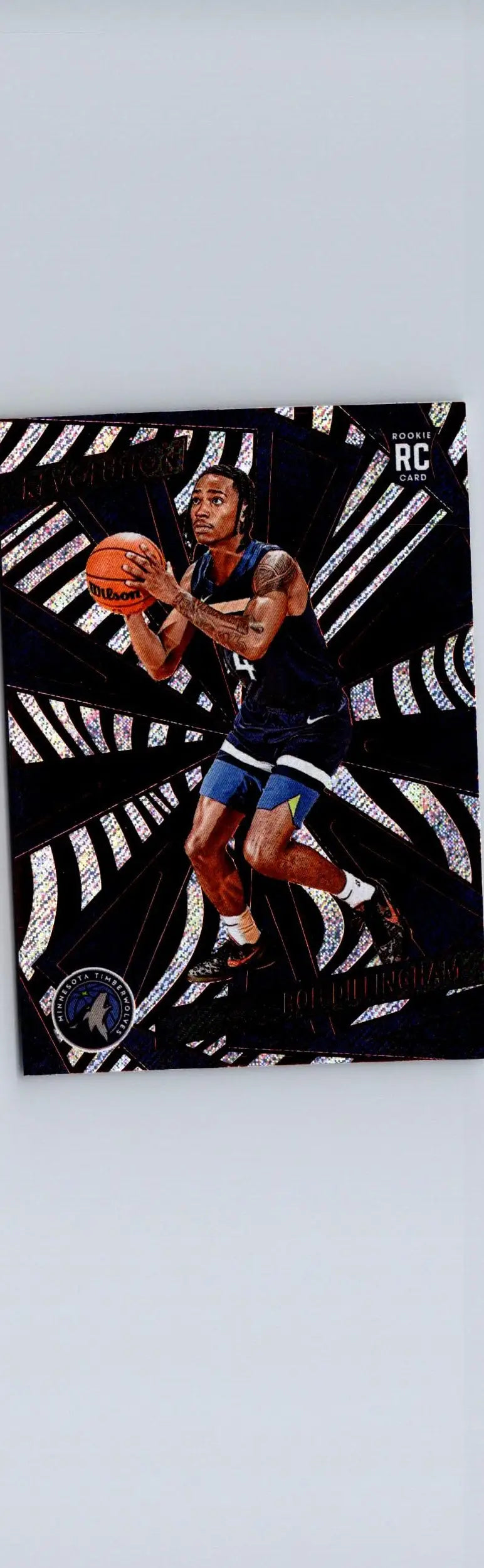 Rob Dillingham 2024-25 Panini Revolution rookie basketball card with blue uniform