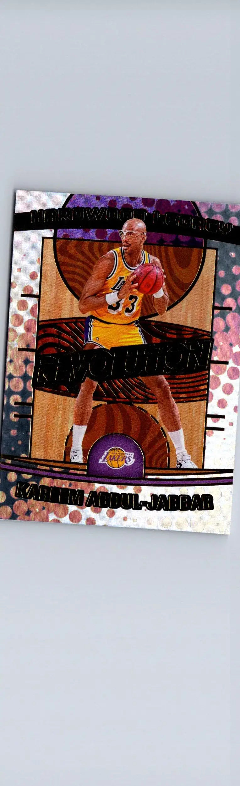 Kareem Abdul-Jabbar basketball trading card from Panini Revolution Hardwood Legacy series