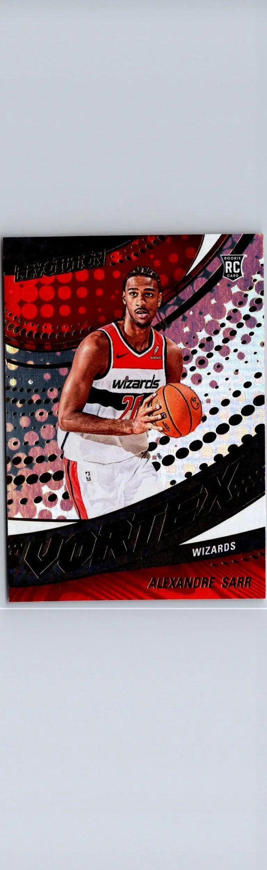 Basketball trading card featuring Alexandre Sarr in white and red jersey from Panini Revolution