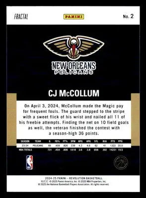 2024-25 Panini Revolution #2 CJ McCollum Fractal - Basketball Card Single