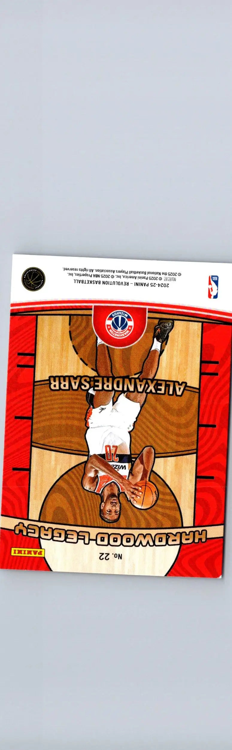 Alexandre Sarr Hardwood Legacy NBA trading card from 2024-25 Panini Revolution series