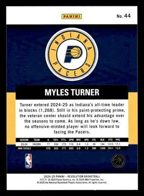 2024-25 Panini Revolution #44 Myles Turner - Basketball Card Single