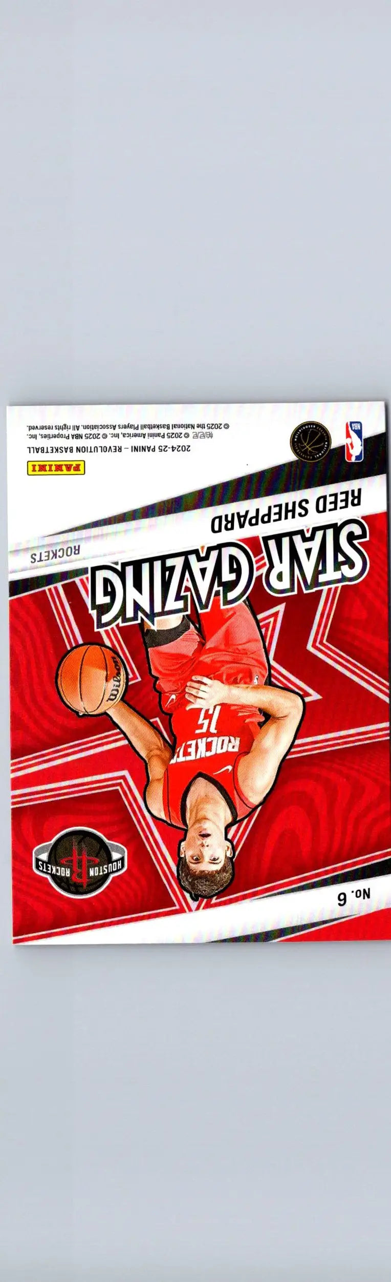 Reed Sheppard Star Gazing basketball trading card from 2024-25 Panini Revolution series