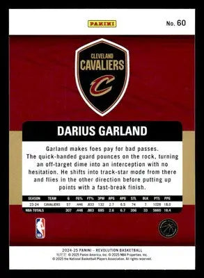 2024-25 Panini Revolution #60 Darius Garland Base Cleveland Cavaliers - Basketball Card Single