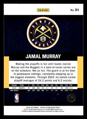 2024-25 Panini Revolution #84 Jamal Murray Base Denver Nuggets - Basketball Card Single