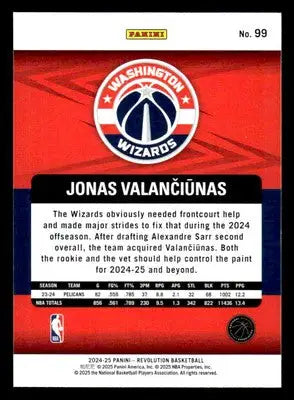 2024-25 Panini Revolution #99 Jonas Valanciunas - Basketball Card Single