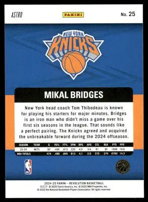 2024-25 Panini Revolution Astro Mikal Bridges #25 Basketball - Basketball Card Single