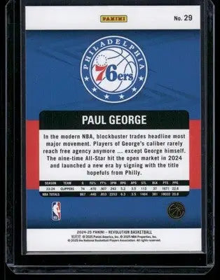 2024-25 Panini Revolution Basketball Paul George #29 Basketball - Basketball Card Single