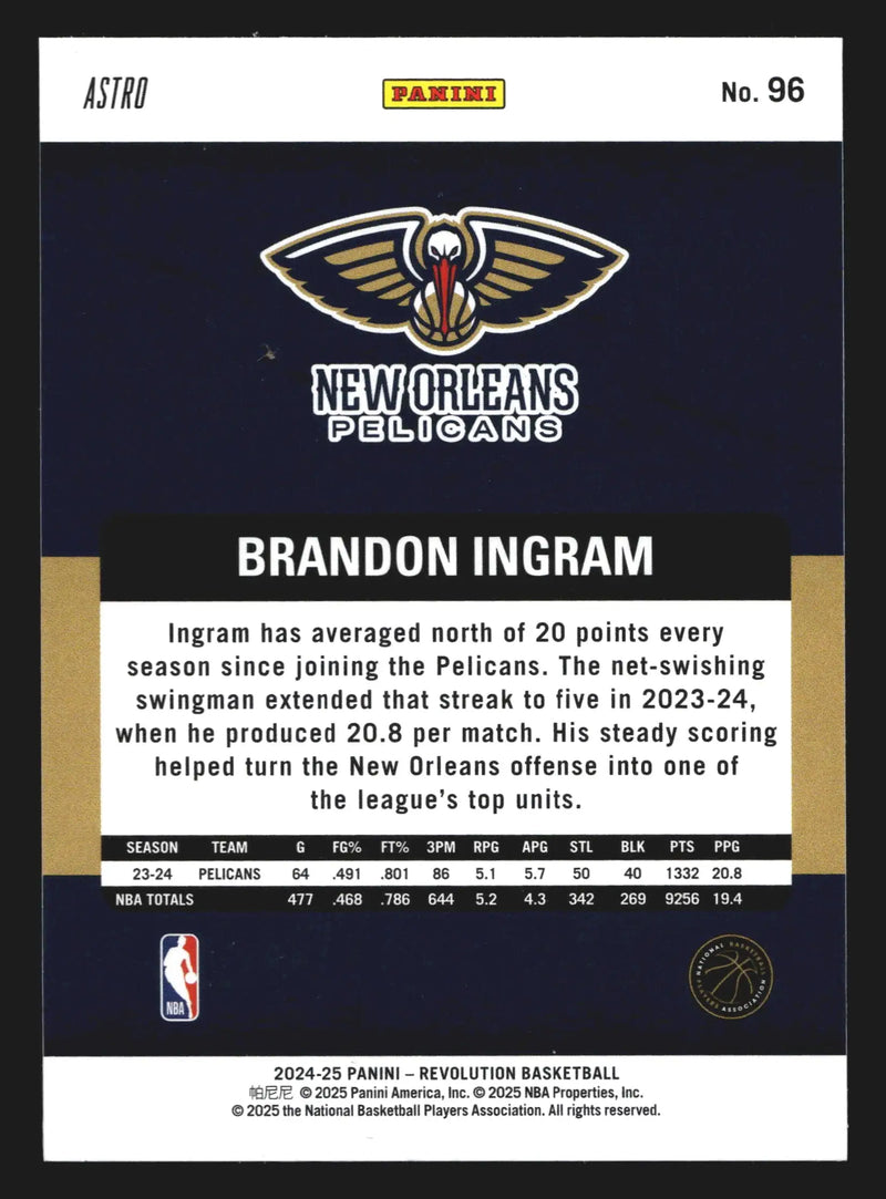 2024-25 Panini Revolution Brandon Ingram #96 Astro New Orleans Pelicans