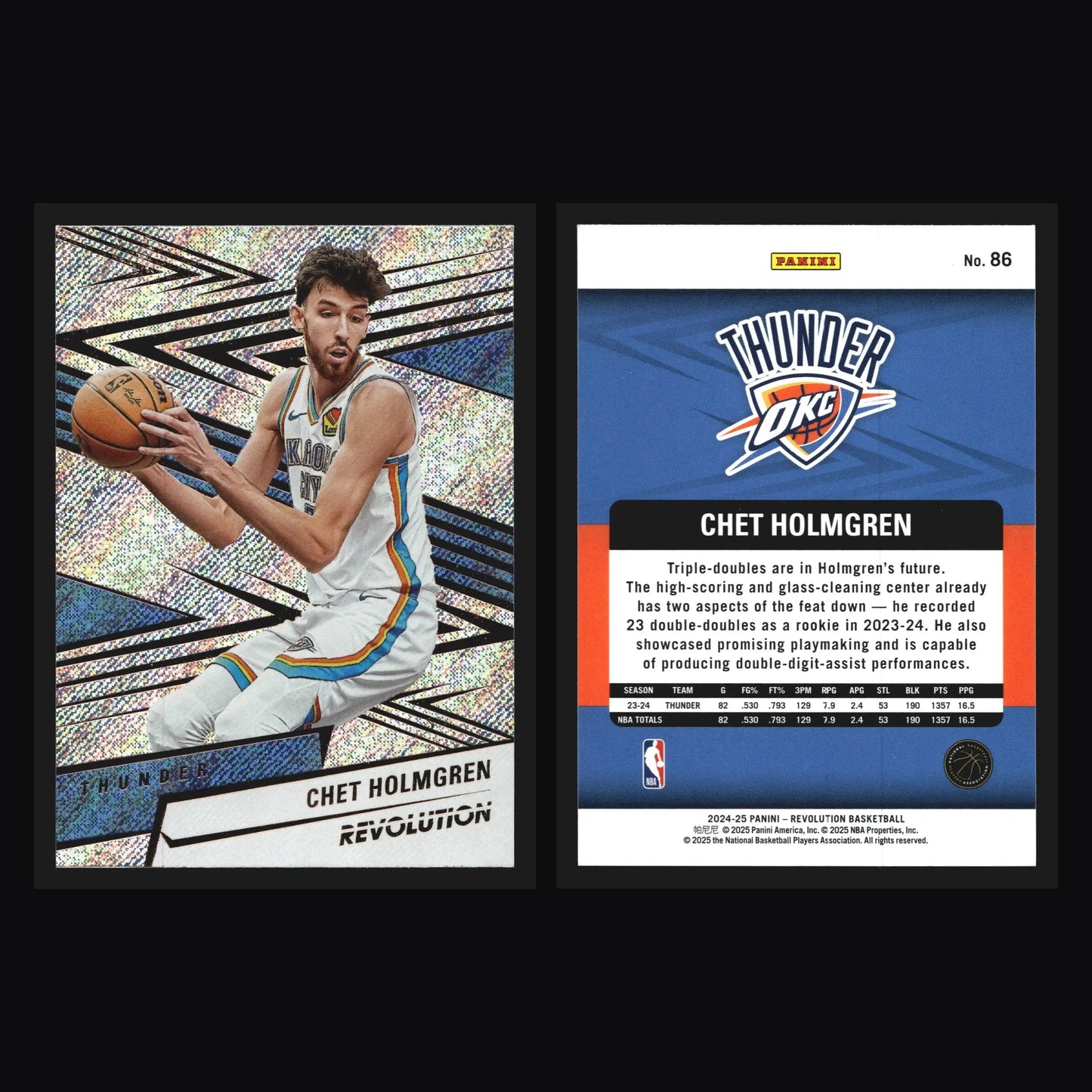 2024-25 Panini Revolution Chet Holmgren #86 Thunder - Basketball Card Single
