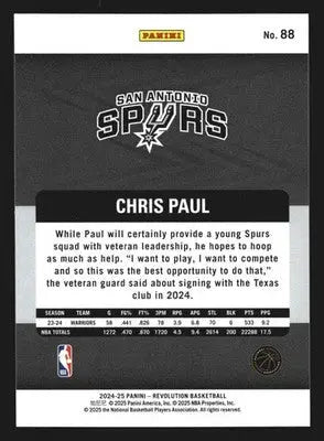 2024-25 Panini Revolution Chris Paul #88 San Antonio Spurs - Basketball Card Single