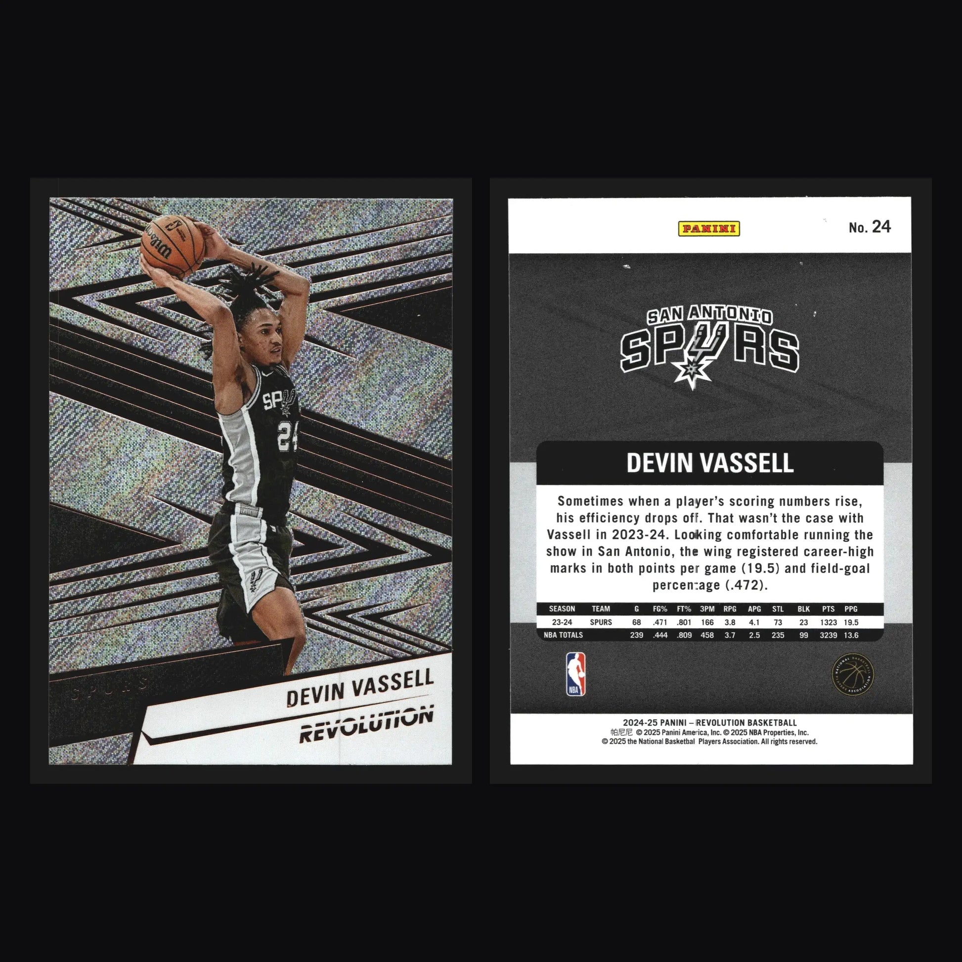 2024-25 Panini Revolution Devin Vassell #24 San Antonio Spurs - Basketball Card Single