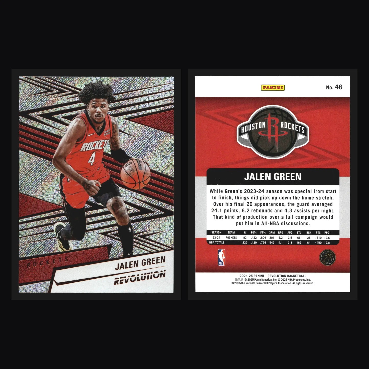 2024-25 Panini Revolution Jalen Green #46 Houston Rockets - Basketball Card Single