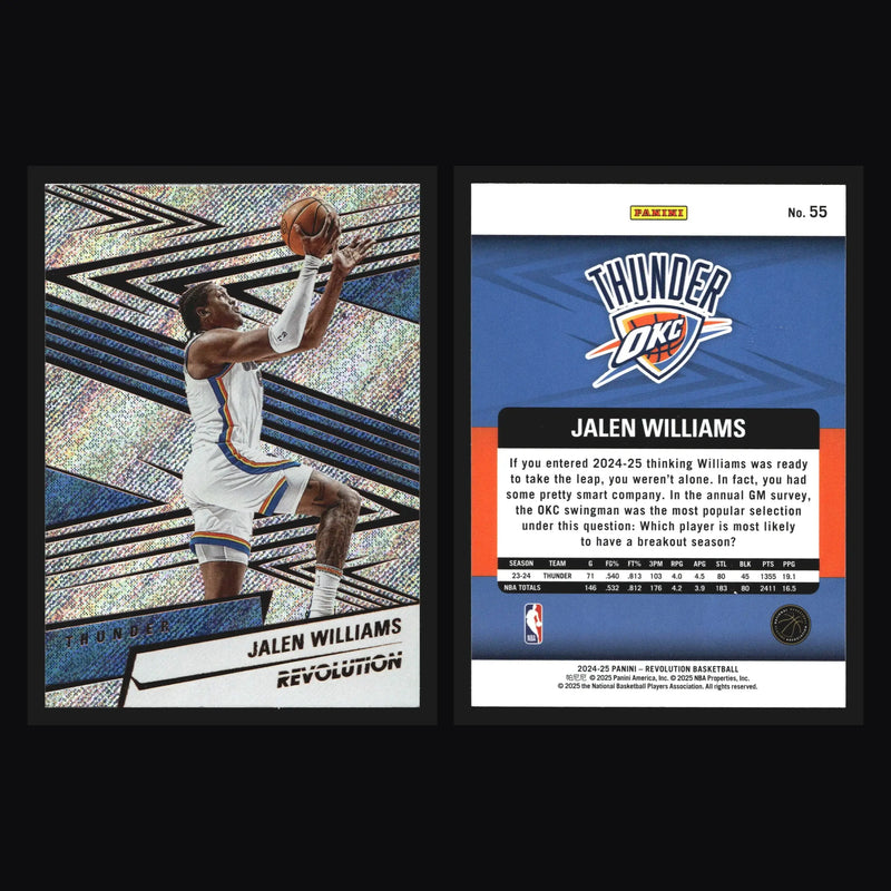 2024-25 Panini Revolution Jalen Williams #55 Thunder - Basketball Card Single