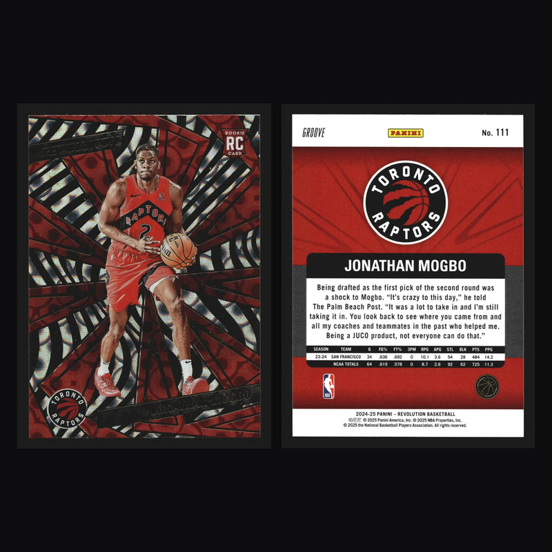 2024-25 Panini Revolution Jonathan Mogbo #111 Groove RC Toronto Raptors - Basketball Card Single