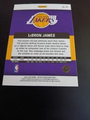 2024-25 Panini Revolution - LeBron James #31. L.A. Lakers. NRMT+ - Basketball Card Single