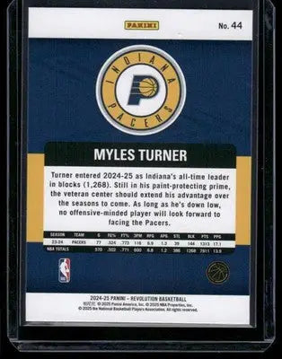2024-25 Panini Revolution Myles Turner #44 Basketball - Basketball Card Single